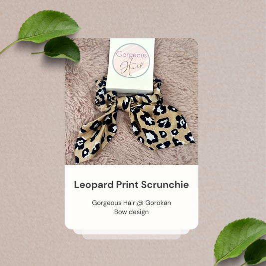 Leopard Print Bow Scrunchie