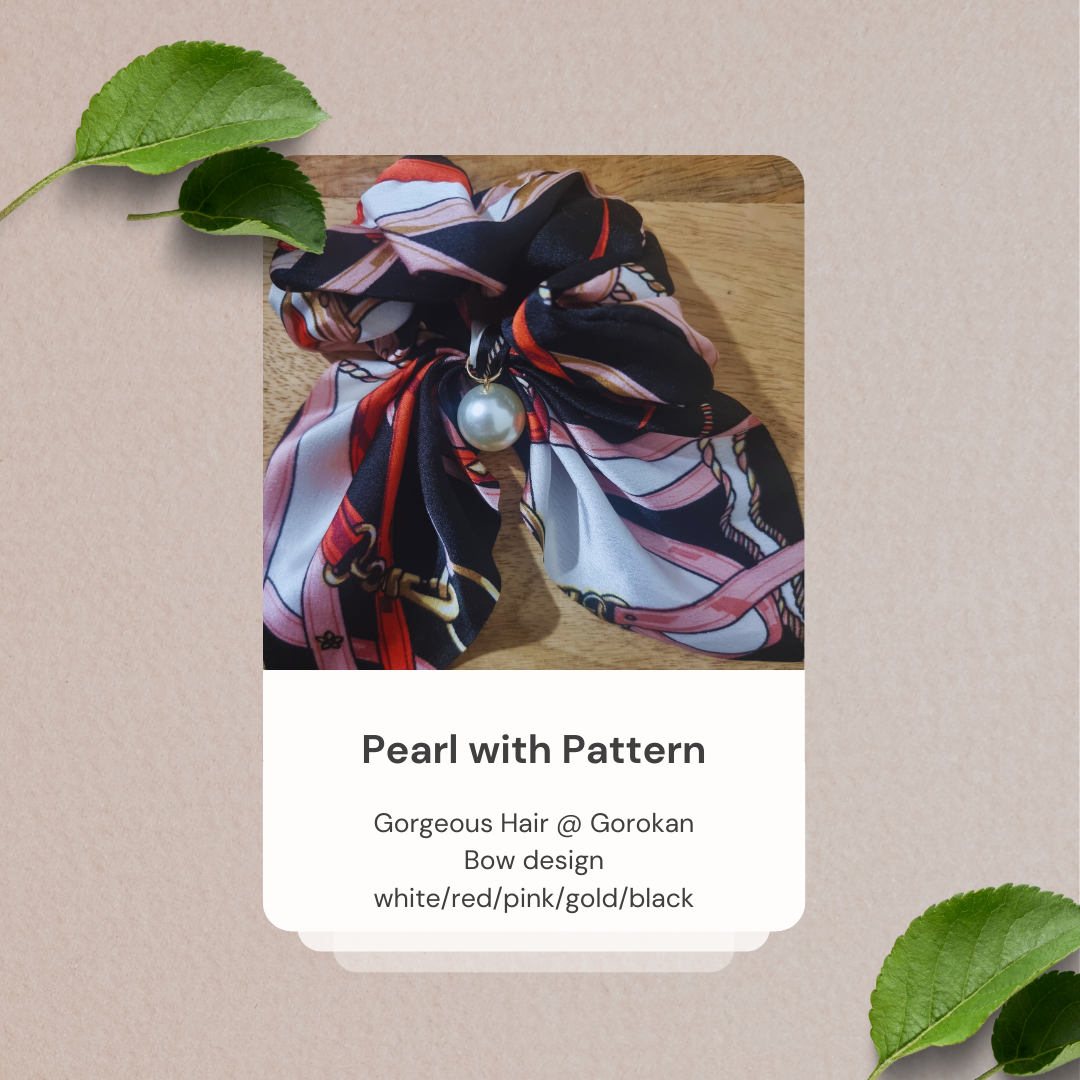 Scrunchie Patterned with Pearl