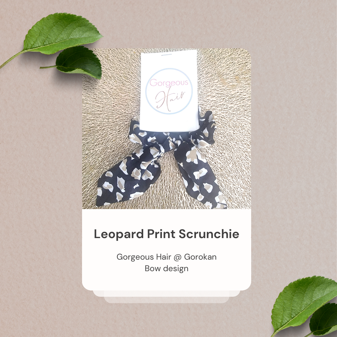Leopard Print Bow Scrunchie